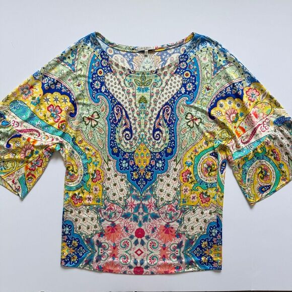 Etro Paisley Multicolor Silk Blouse Size 42/Medium NWOT - Picture 1 of 6